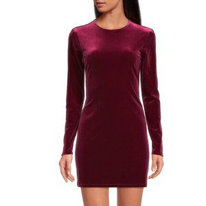 Gianni Bini Pam Velvet Crew Neck Long Sleeve Bodycon Sheath Dress. NWT!